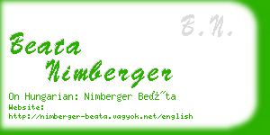 beata nimberger business card